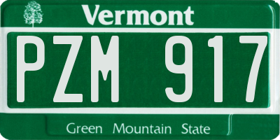 VT license plate PZM917