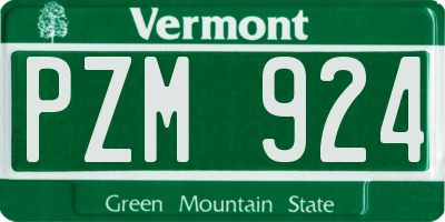 VT license plate PZM924