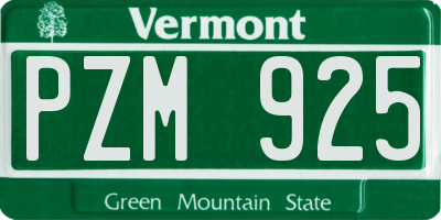 VT license plate PZM925