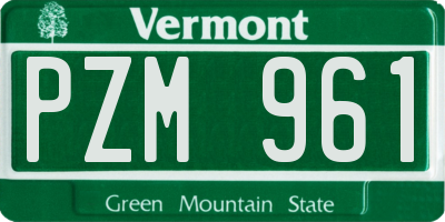 VT license plate PZM961
