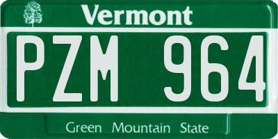 VT license plate PZM964