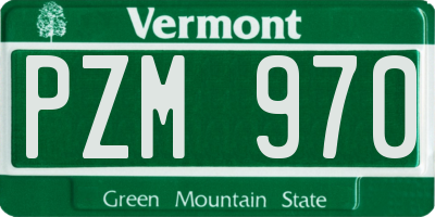 VT license plate PZM970