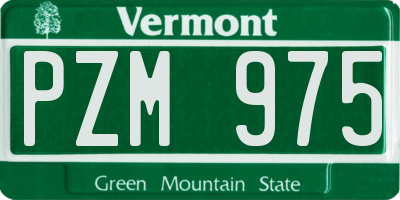 VT license plate PZM975