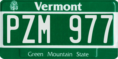 VT license plate PZM977