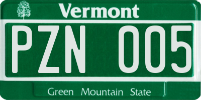 VT license plate PZN005
