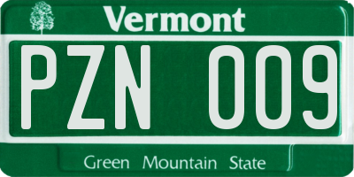 VT license plate PZN009