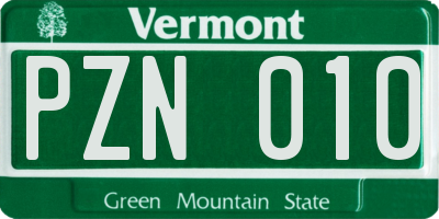 VT license plate PZN010
