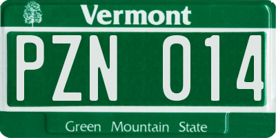 VT license plate PZN014