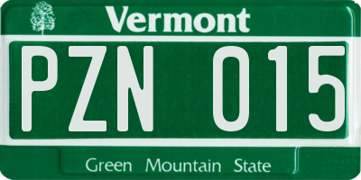 VT license plate PZN015