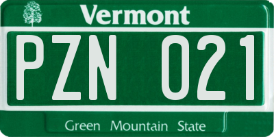 VT license plate PZN021