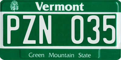 VT license plate PZN035