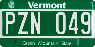 VT license plate PZN049