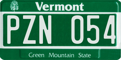 VT license plate PZN054