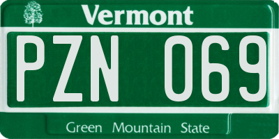 VT license plate PZN069