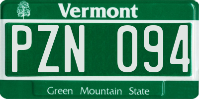 VT license plate PZN094