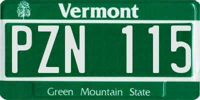 VT license plate PZN115