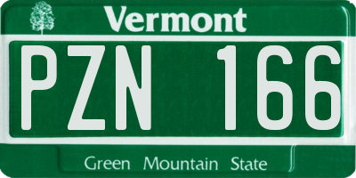 VT license plate PZN166
