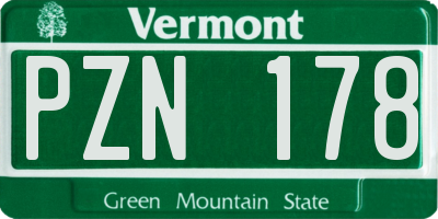 VT license plate PZN178