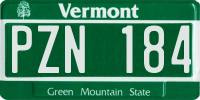 VT license plate PZN184