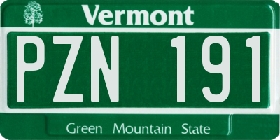 VT license plate PZN191