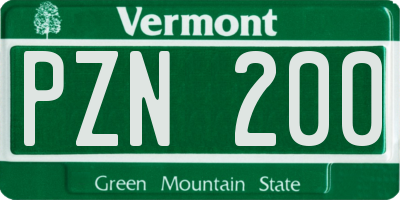 VT license plate PZN200