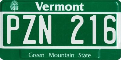 VT license plate PZN216