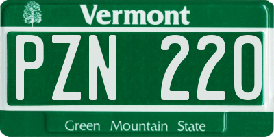 VT license plate PZN220