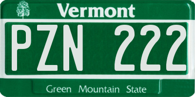 VT license plate PZN222