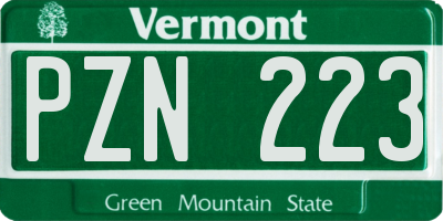 VT license plate PZN223