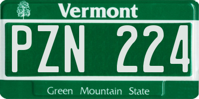 VT license plate PZN224