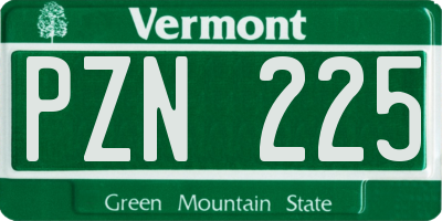VT license plate PZN225