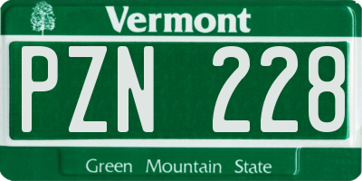 VT license plate PZN228