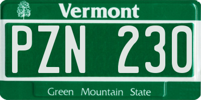 VT license plate PZN230