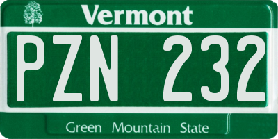 VT license plate PZN232