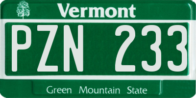 VT license plate PZN233