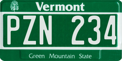 VT license plate PZN234