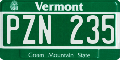 VT license plate PZN235