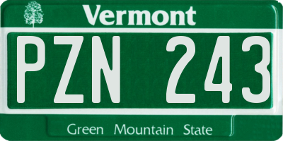VT license plate PZN243