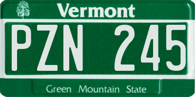 VT license plate PZN245