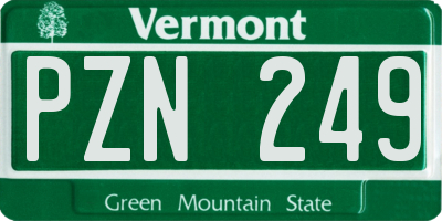 VT license plate PZN249