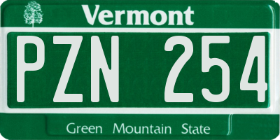 VT license plate PZN254