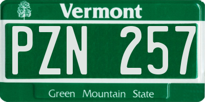VT license plate PZN257