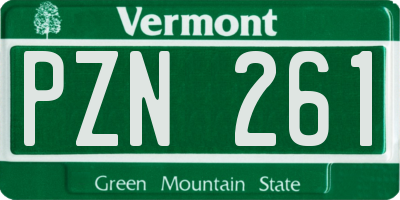 VT license plate PZN261