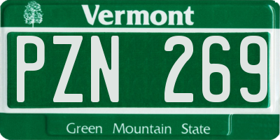 VT license plate PZN269