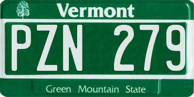 VT license plate PZN279