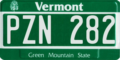 VT license plate PZN282