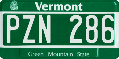VT license plate PZN286