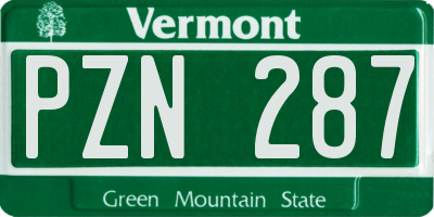 VT license plate PZN287