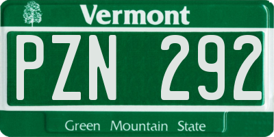 VT license plate PZN292