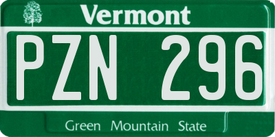 VT license plate PZN296